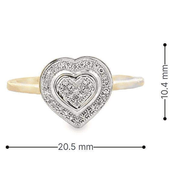 10K Gold 0.10 CTW Diamond Heart Ring